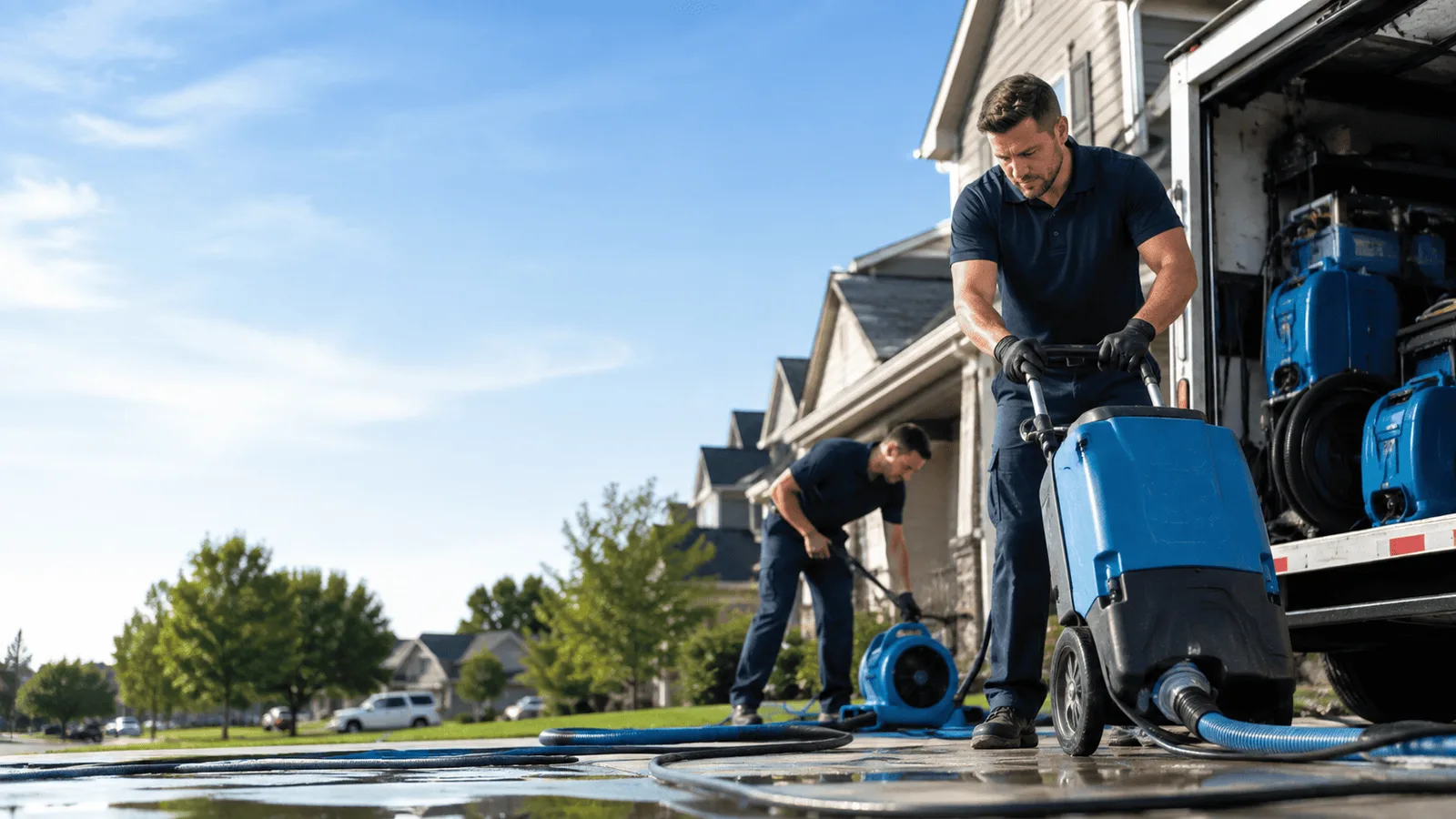 Burst Pipe Damage Cleanup being performed in Reedsburg, WI